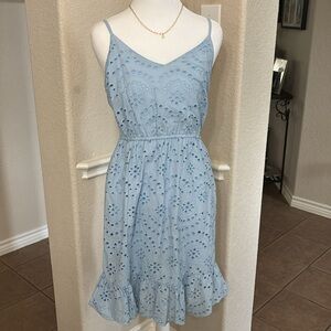 Japna baby blue eyelet mini dress Size M